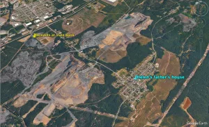 Map showing slate bank and Tresckow